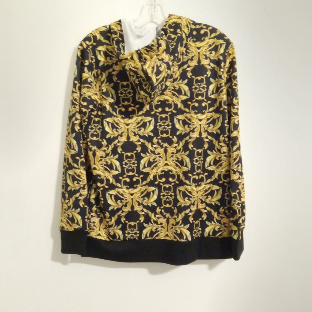 NWT Eaze Wear by Anttony Status QVC Print Zip-Up Hoodie Top Jacket - Picture 3 of 3
